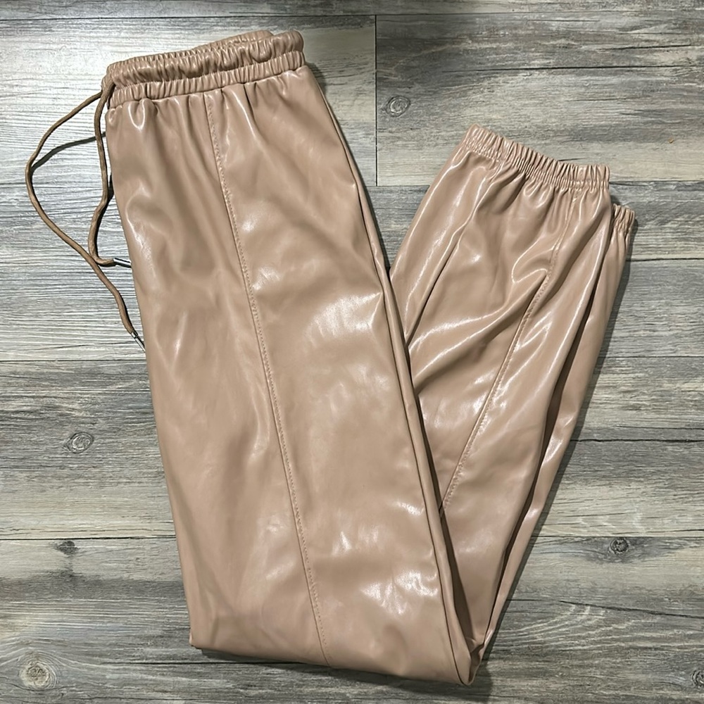 Faux leather pants